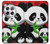 W3929 Cute Panda Eating Bamboo Hülle Schutzhülle Taschen und Leder Flip für OnePlus 12