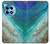 W3920 Abstract Ocean Blue Color Mixed Emerald Hülle Schutzhülle Taschen und Leder Flip für OnePlus 12R