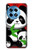 W3929 Cute Panda Eating Bamboo Hülle Schutzhülle Taschen und Leder Flip für OnePlus 12R