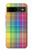 W3942 LGBTQ Rainbow Plaid Tartan Hülle Schutzhülle Taschen und Leder Flip für Google Pixel 8a