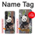 W3793 Cute Baby Panda Snow Painting Hülle Schutzhülle Taschen und Leder Flip für Sony Xperia 1 VI
