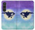 W3807 Killer Whale Orca Moon Pastel Fantasy Hülle Schutzhülle Taschen und Leder Flip für Sony Xperia 1 VI