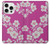 W3924 Cherry Blossom Pink Background Hülle Schutzhülle Taschen und Leder Flip für iPhone 16 pro