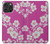 W3924 Cherry Blossom Pink Background Hülle Schutzhülle Taschen und Leder Flip für iPhone 16 pro max