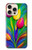 W3926 Colorful Tulip Oil Painting Hülle Schutzhülle Taschen und Leder Flip für iPhone 16 pro max