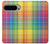 W3942 LGBTQ Rainbow Plaid Tartan Hülle Schutzhülle Taschen und Leder Flip für Google Pixel 9 Pro XL