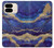 W3906 Navy Blue Purple Marble Hülle Schutzhülle Taschen und Leder Flip für Google Pixel 9 Pro Fold