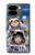 W3915 Raccoon Girl Baby Sloth Astronaut Suit Hülle Schutzhülle Taschen und Leder Flip für Google Pixel 9 Pro Fold