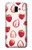 W3481 Strawberry Hülle Schutzhülle Taschen und Leder Flip für Samsung Galaxy J6+ (2018), J6 Plus (2018)