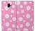 W3500 Pink Floral Pattern Hülle Schutzhülle Taschen und Leder Flip für Samsung Galaxy J6+ (2018), J6 Plus (2018)