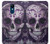 W3582 Purple Sugar Skull Hülle Schutzhülle Taschen und Leder Flip für LG K8 (2018)