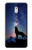 W3555 Wolf Howling Million Star Hülle Schutzhülle Taschen und Leder Flip für Nokia 3