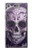 W3582 Purple Sugar Skull Hülle Schutzhülle Taschen und Leder Flip für Sony Xperia XZ1