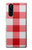W3535 Red Gingham Hülle Schutzhülle Taschen und Leder Flip für Sony Xperia 5