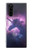 W3538 Unicorn Galaxy Hülle Schutzhülle Taschen und Leder Flip für Sony Xperia 5
