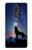W3555 Wolf Howling Million Star Hülle Schutzhülle Taschen und Leder Flip für Nokia 3.1 plus