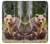 W3558 Bear Family Hülle Schutzhülle Taschen und Leder Flip für Nokia 3.1 plus