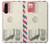 W3551 Vintage Airmail Envelope Art Hülle Schutzhülle Taschen und Leder Flip für Samsung Galaxy A90 5G
