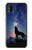 W3555 Wolf Howling Million Star Hülle Schutzhülle Taschen und Leder Flip für Samsung Galaxy M31