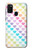 W3499 Colorful Heart Pattern Hülle Schutzhülle Taschen und Leder Flip für Samsung Galaxy M21