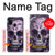 W3582 Purple Sugar Skull Hülle Schutzhülle Taschen und Leder Flip für Samsung Galaxy M21