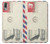 W3551 Vintage Airmail Envelope Art Hülle Schutzhülle Taschen und Leder Flip für Sony Xperia L3