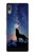 W3555 Wolf Howling Million Star Hülle Schutzhülle Taschen und Leder Flip für Sony Xperia L3