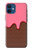 W3754 Strawberry Ice Cream Cone Hülle Schutzhülle Taschen und Leder Flip für iPhone 12 mini