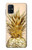 W3490 Gold Pineapple Hülle Schutzhülle Taschen und Leder Flip für Samsung Galaxy M51