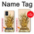 W3490 Gold Pineapple Hülle Schutzhülle Taschen und Leder Flip für Samsung Galaxy M51
