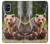 W3558 Bear Family Hülle Schutzhülle Taschen und Leder Flip für Samsung Galaxy M51