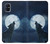 W3693 Grim White Wolf Full Moon Hülle Schutzhülle Taschen und Leder Flip für Samsung Galaxy M51