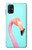W3708 Pink Flamingo Hülle Schutzhülle Taschen und Leder Flip für Samsung Galaxy M51