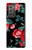 W3112 Rose Floral Pattern Black Hülle Schutzhülle Taschen Flip für Samsung Galaxy Z Fold2 5G