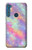 W3706 Pastel Rainbow Galaxy Pink Sky Hülle Schutzhülle Taschen und Leder Flip für Motorola One Fusion+