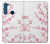 W3707 Pink Cherry Blossom Spring Flower Hülle Schutzhülle Taschen und Leder Flip für Motorola One Fusion+