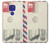 W3551 Vintage Airmail Envelope Art Hülle Schutzhülle Taschen und Leder Flip für Motorola Moto G9 Play