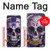 W3582 Purple Sugar Skull Hülle Schutzhülle Taschen und Leder Flip für Motorola Moto G9 Play