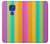 W3678 Colorful Rainbow Vertical Hülle Schutzhülle Taschen und Leder Flip für Motorola Moto G9 Play