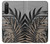 W3692 Gray Black Palm Leaves Hülle Schutzhülle Taschen und Leder Flip für Sony Xperia 5 II
