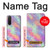 W3706 Pastel Rainbow Galaxy Pink Sky Hülle Schutzhülle Taschen und Leder Flip für Sony Xperia 5 II