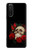 W3753 Dark Gothic Goth Skull Roses Hülle Schutzhülle Taschen und Leder Flip für Sony Xperia 5 II