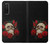 W3753 Dark Gothic Goth Skull Roses Hülle Schutzhülle Taschen und Leder Flip für Sony Xperia 5 II