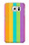 W3678 Colorful Rainbow Vertical Hülle Schutzhülle Taschen und Leder Flip für Samsung Galaxy S6