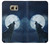 W3693 Grim White Wolf Full Moon Hülle Schutzhülle Taschen und Leder Flip für Samsung Galaxy S6