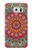 W3694 Hippie Art Pattern Hülle Schutzhülle Taschen und Leder Flip für Samsung Galaxy S6