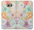 W3705 Pastel Floral Flower Hülle Schutzhülle Taschen und Leder Flip für Samsung Galaxy S6