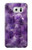 W3713 Purple Quartz Amethyst Graphic Printed Hülle Schutzhülle Taschen und Leder Flip für Samsung Galaxy S6