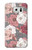 W3716 Rose Floral Pattern Hülle Schutzhülle Taschen und Leder Flip für Samsung Galaxy S6