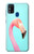 W3708 Pink Flamingo Hülle Schutzhülle Taschen und Leder Flip für Samsung Galaxy M31